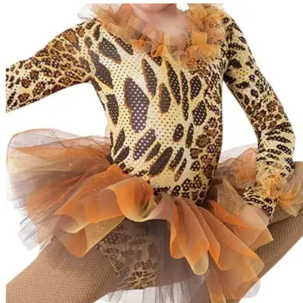 Weissman Grassland Chant Leotard + Tutu -Safari Print Leotard Intermediate Child